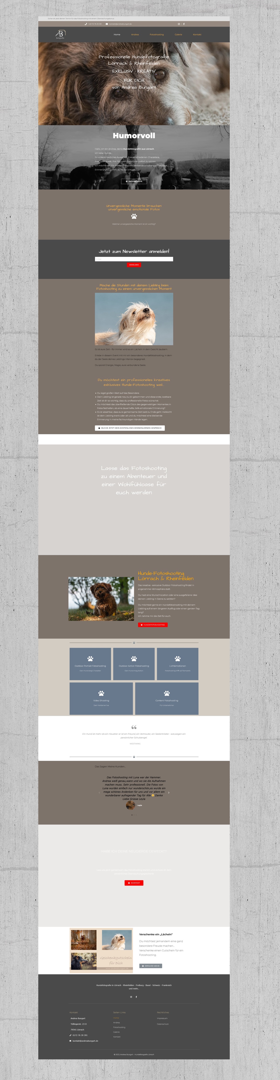 Webdesign-Referenz: Andrea Bungart Hundefotografie