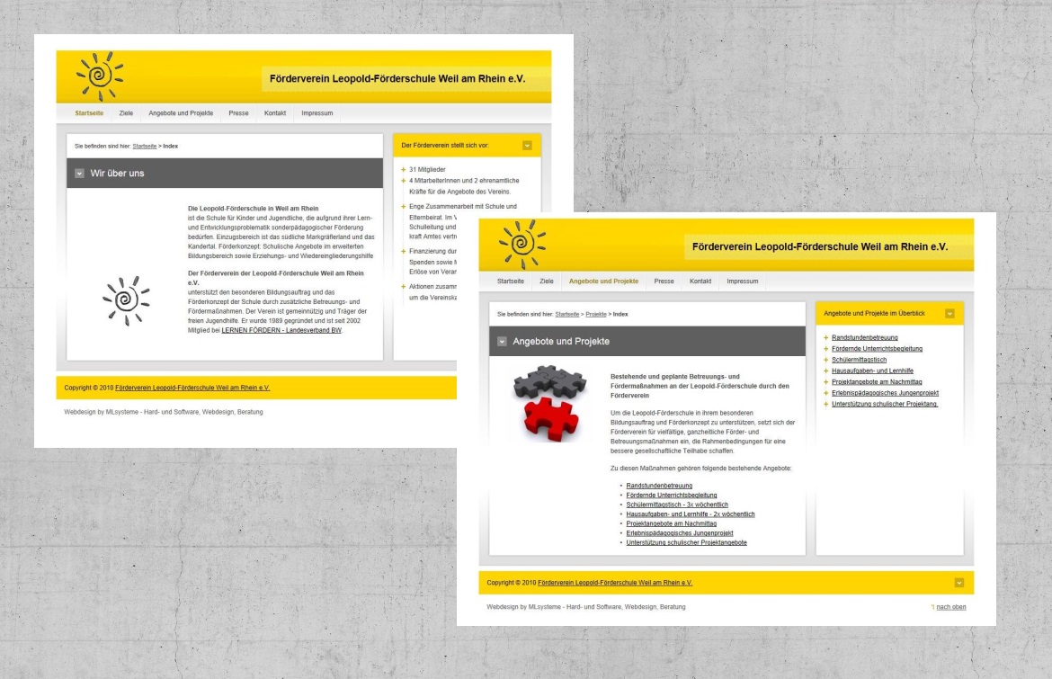 Webdesign-Referenz: Förderverein Leopold-Förderschule e.V.