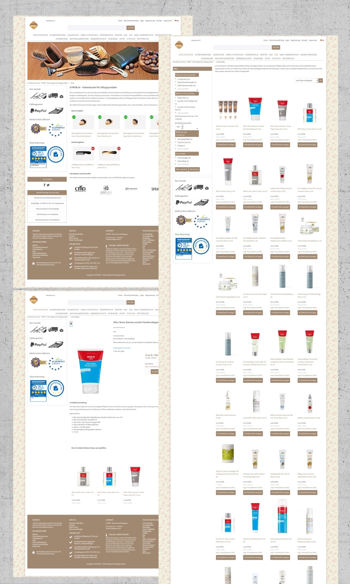 Webdesign-Referenz: JUWEN - Online-Shop